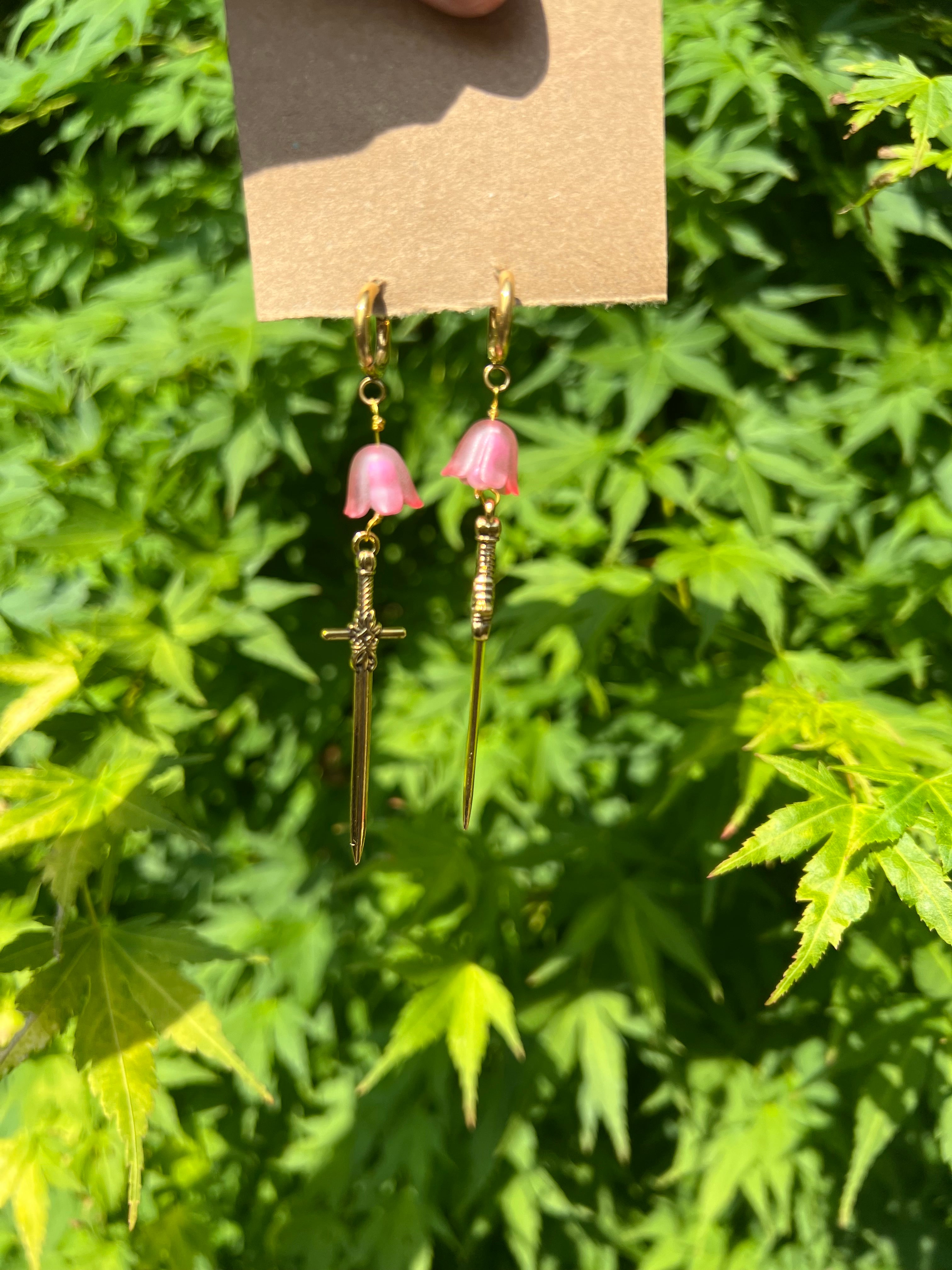 Knight meets flower earrings
