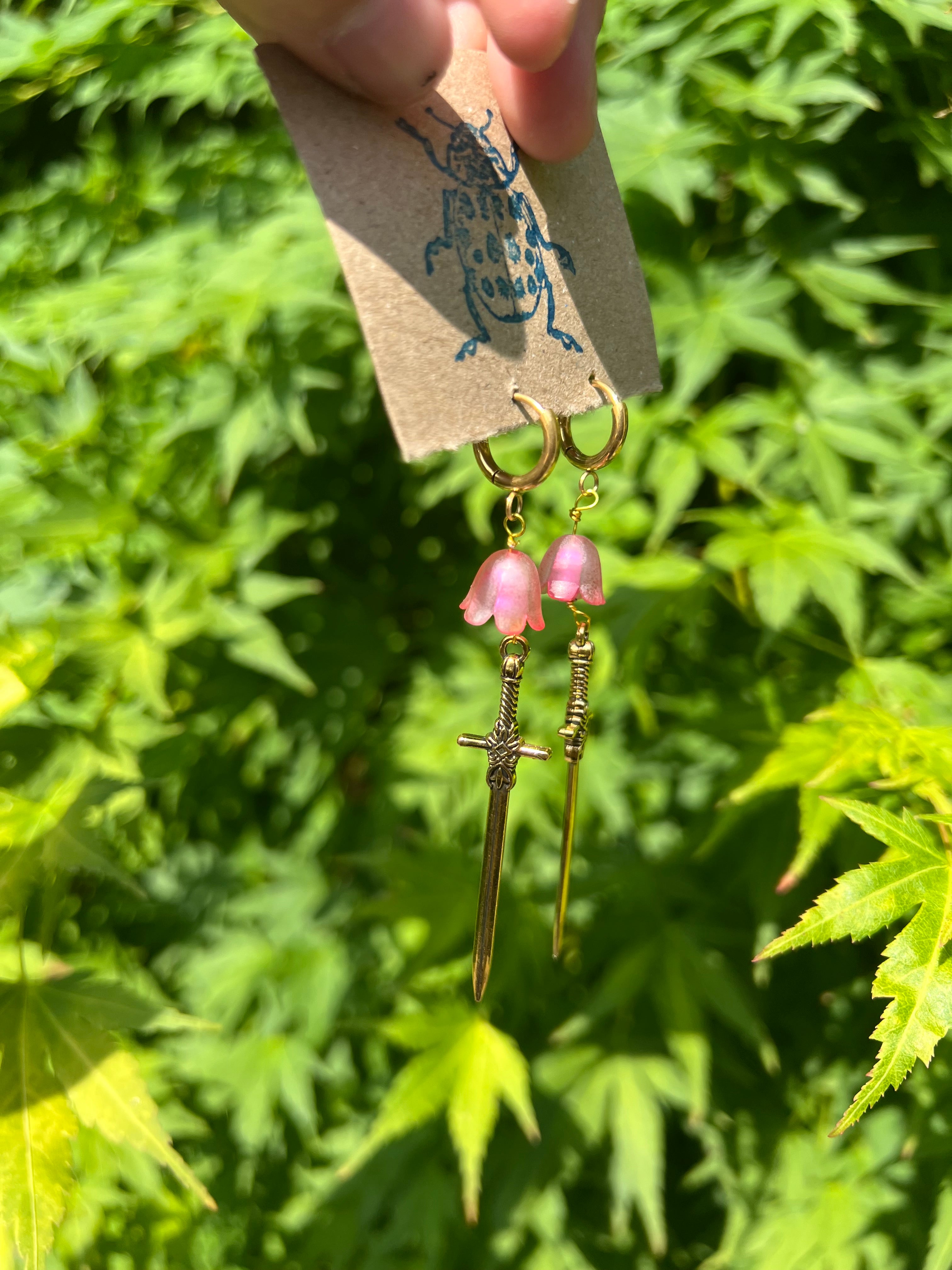 Knight meets flower earrings