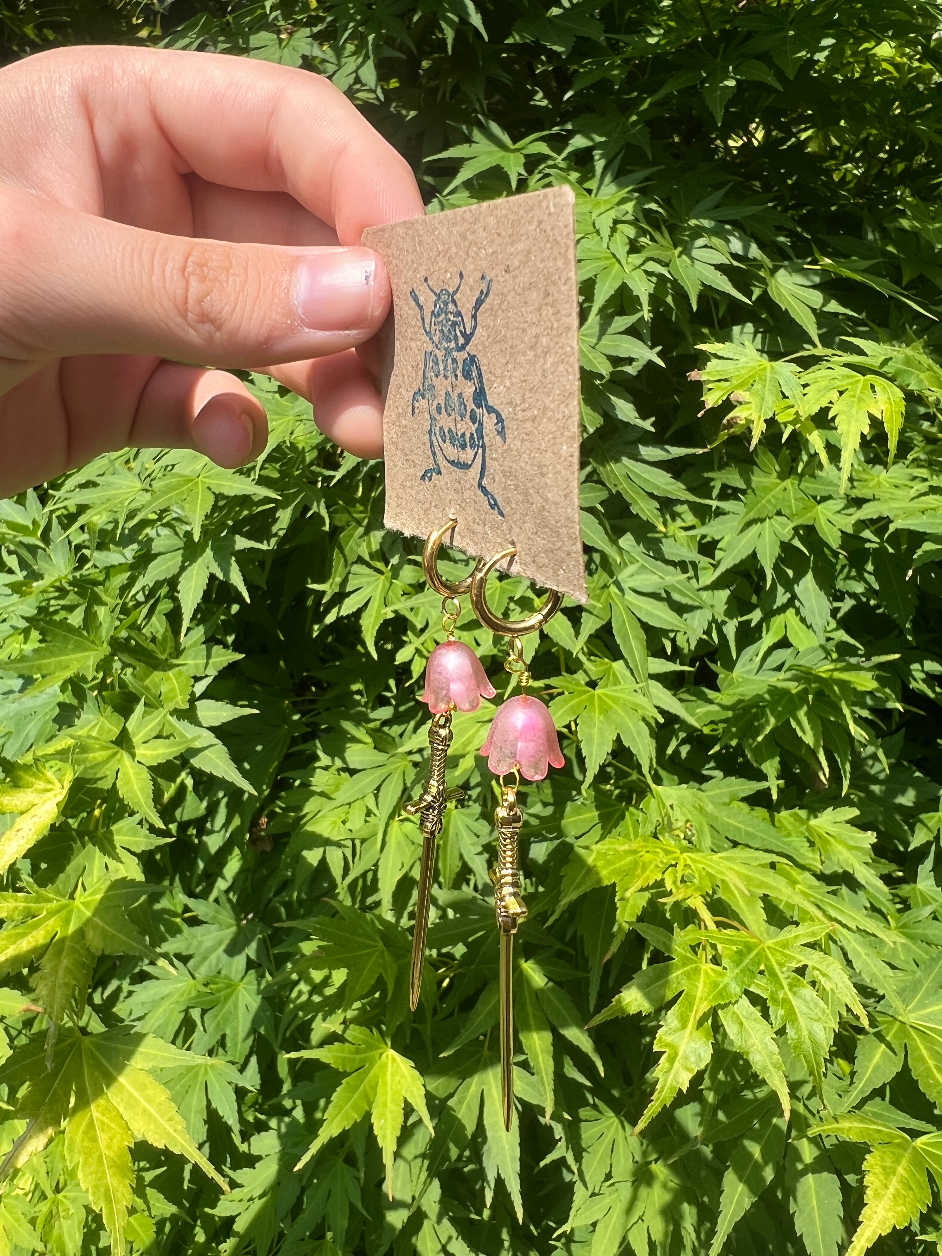 Knight meets flower earrings