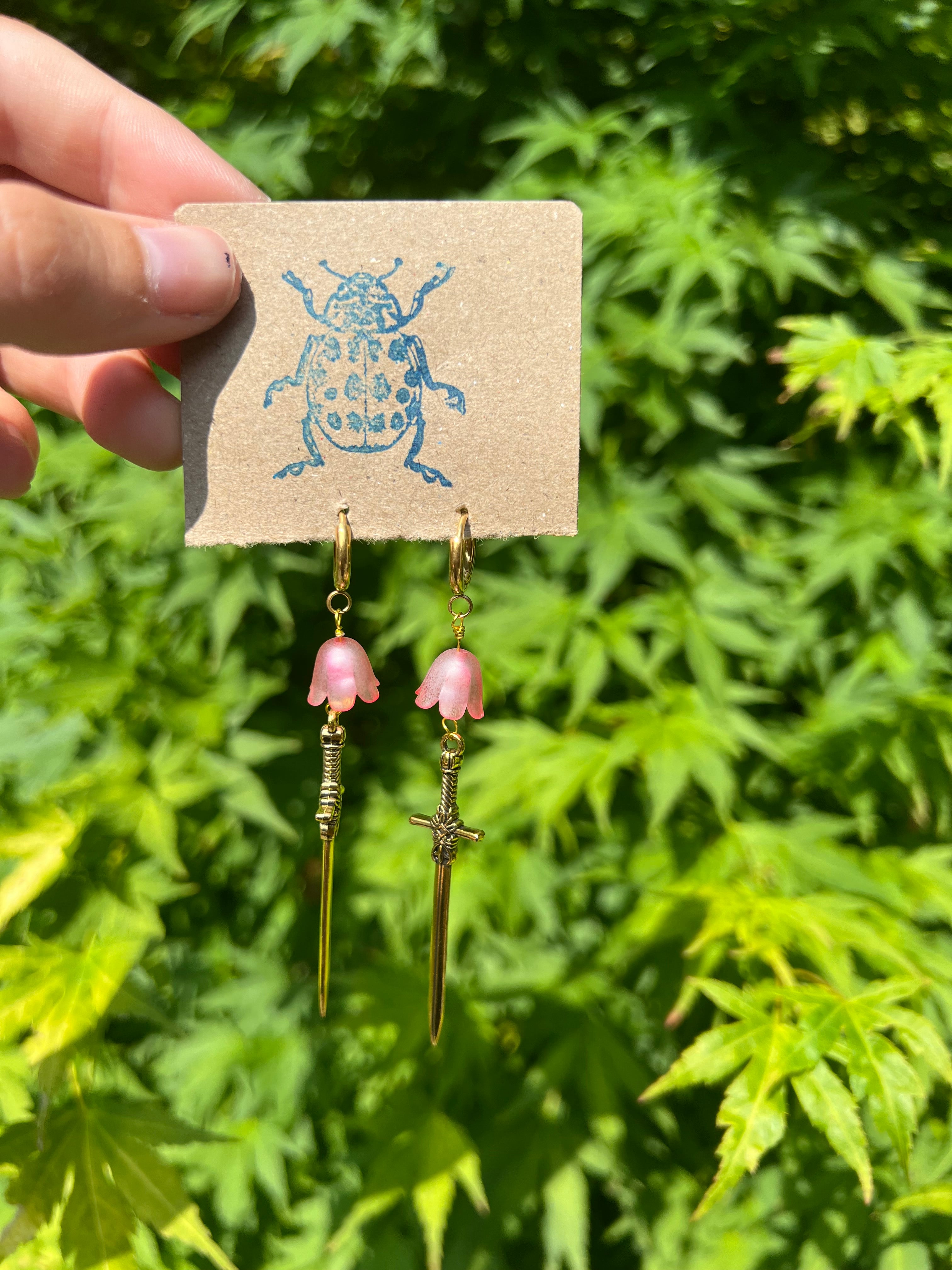 Knight meets flower earrings